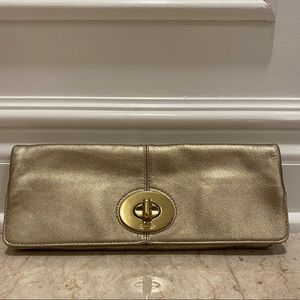 Coach Gold Fold-Over Clutch
